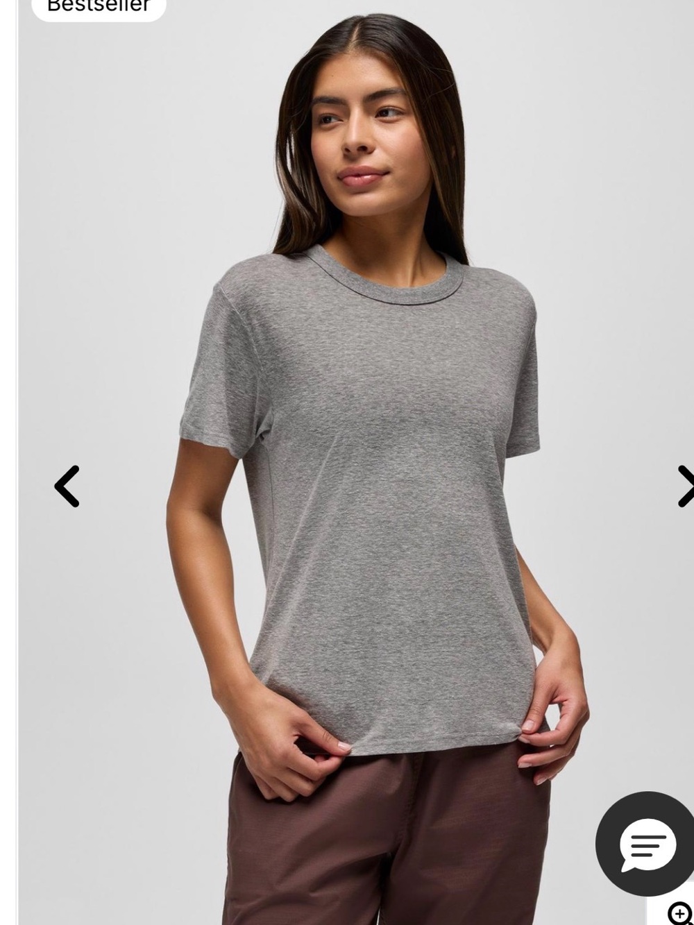 Prana Cozy Up Tee Heather Grey Small